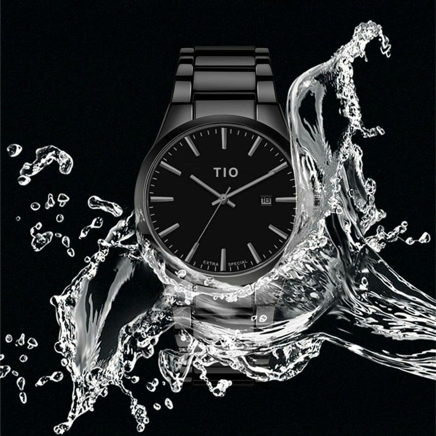 Ceas de mana barbatesc Tio Elegant Casual Quartz Otel Negru fotografia produsului View 7 L