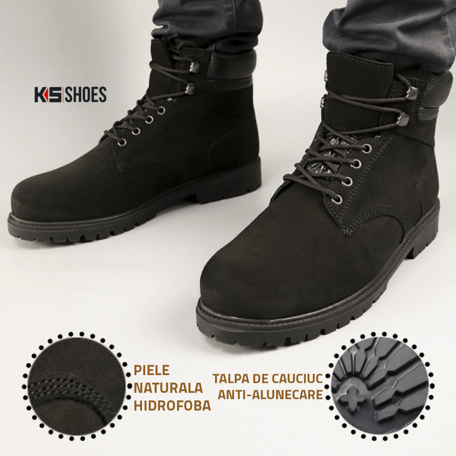 Bocanci M 110 Dacota, KS-Safety, Suede Black - Piele de caprioara Negru, Marimea 42 fotografia produsului View 2 L