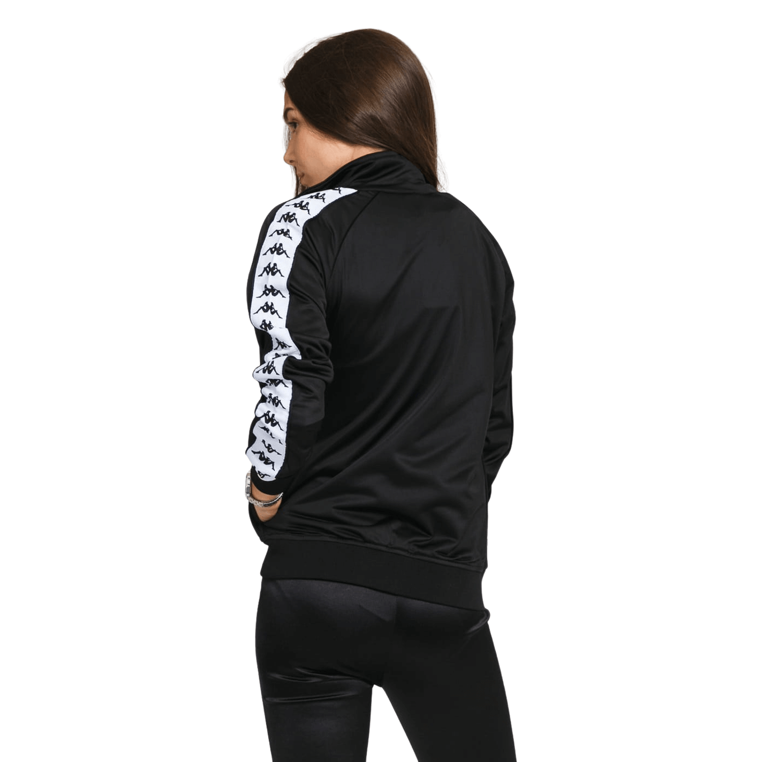 Bluza trening dama cu logo, Kappa, 222 BANDA WANNISTON SLIM, Negru, M fotografia produsului View 2 L