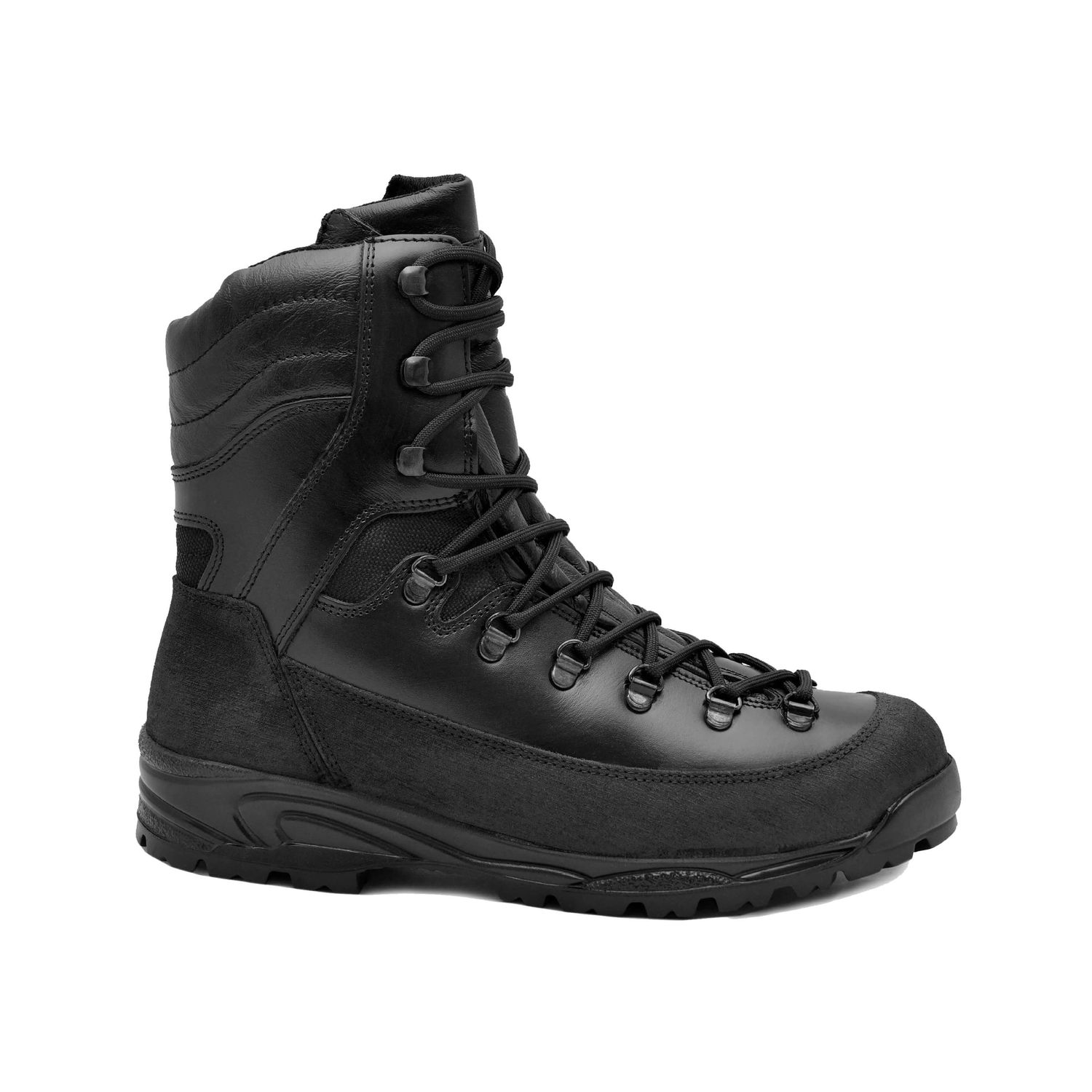 Bocanci militari adanci din piele naturala de bovina, KS-Safety, M 106 - Military, Negru, Marimea 44 fotografia produsului
