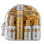 CHI Set pentru par Chi Keratin Strengthen & Revive, Sampon 59 ml, Balsam 59 ml, Leave-in 59 ml, Fixativ 74 g fotografia produsului