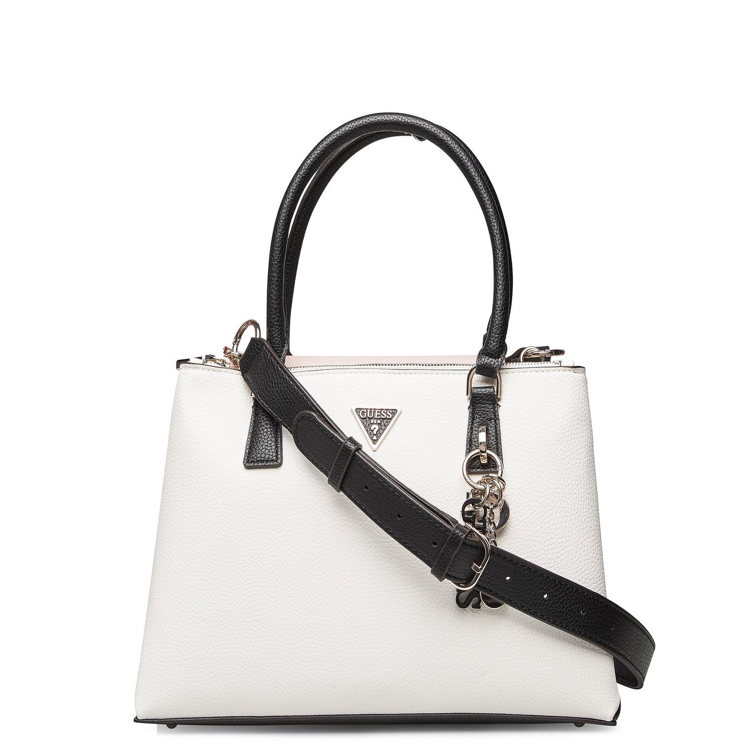 Geanta status satchel Guess, Model Becca, Alb fotografia produsului