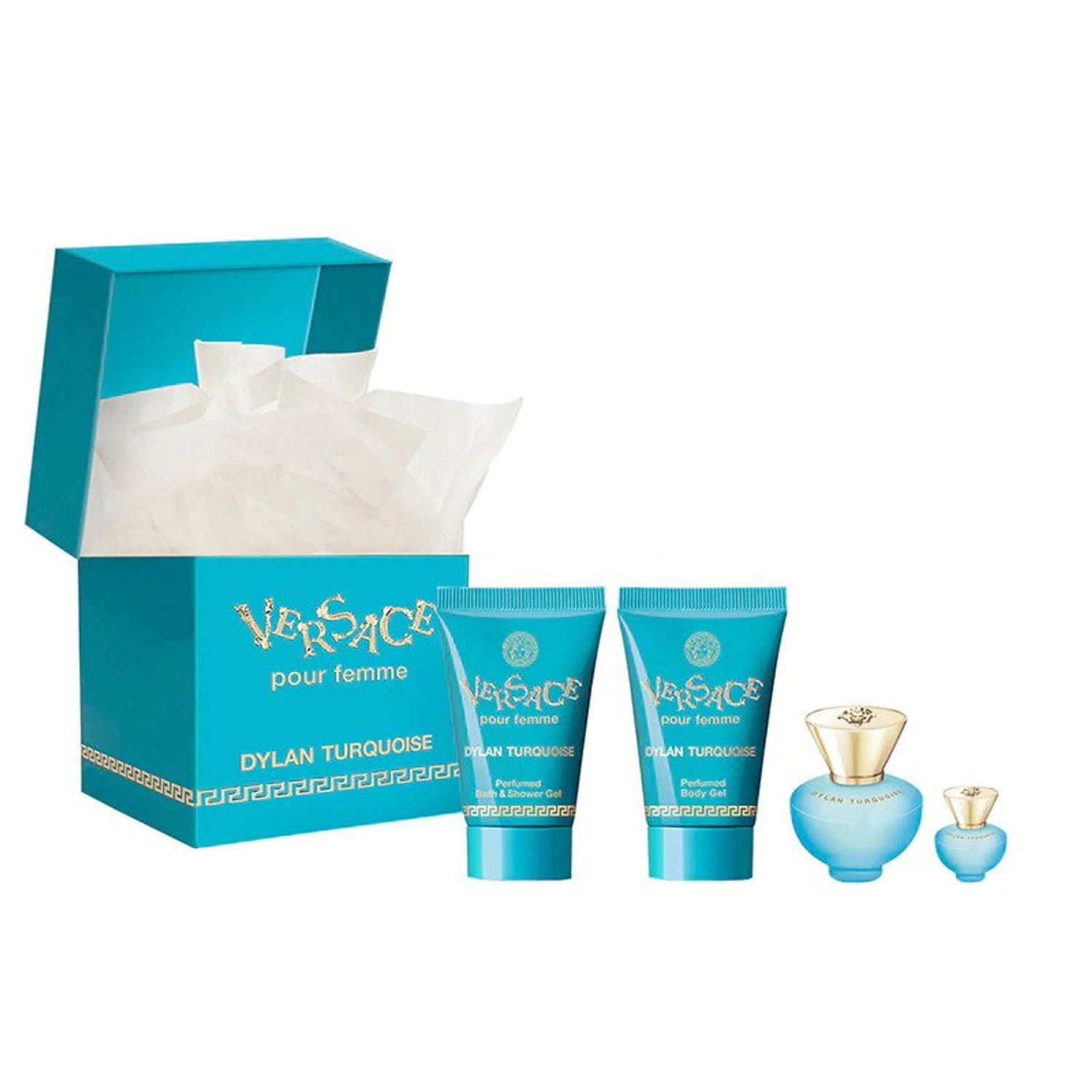 Apa de toaleta Versace Dylan Turquoise, 100 ml, pentru femei fotografia produsului