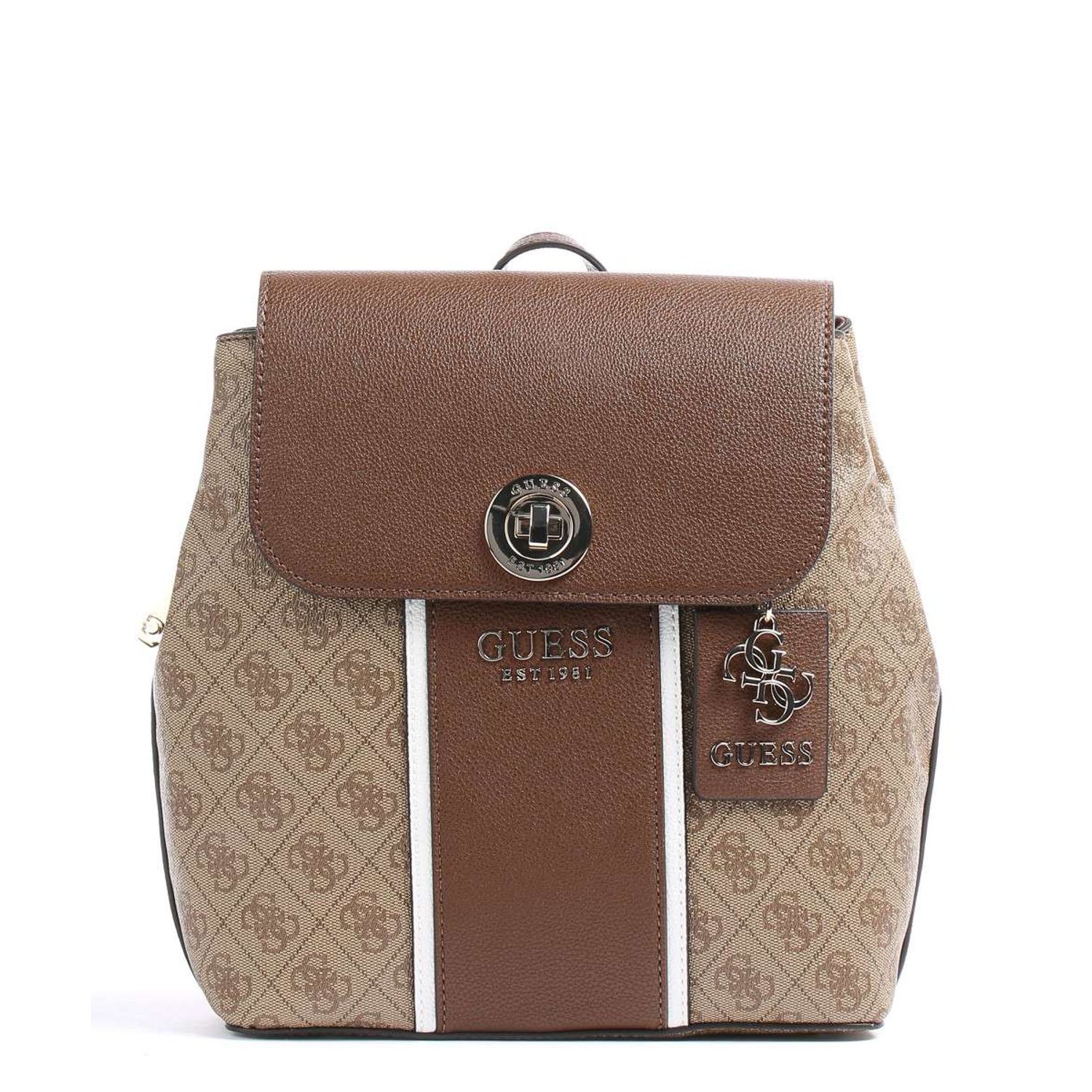 Rucsac Guess, Model Cathleen, Bej cu imprimeu logo fotografia produsului