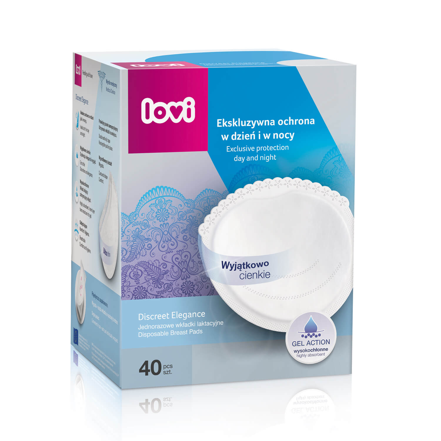 LOVI TAMPOANE SAN DISCREET ELEGANCE X 40BUC ALB (19/602) fotografia produsului