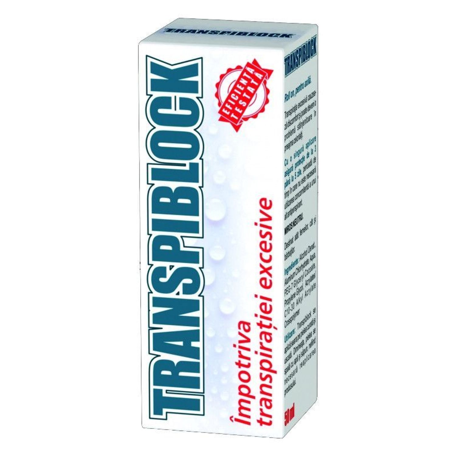 TRANSPIBLOCK ROLL-ON ANTIPERSPERSPIRANT X 50 ML ZDROVIT fotografia produsului
