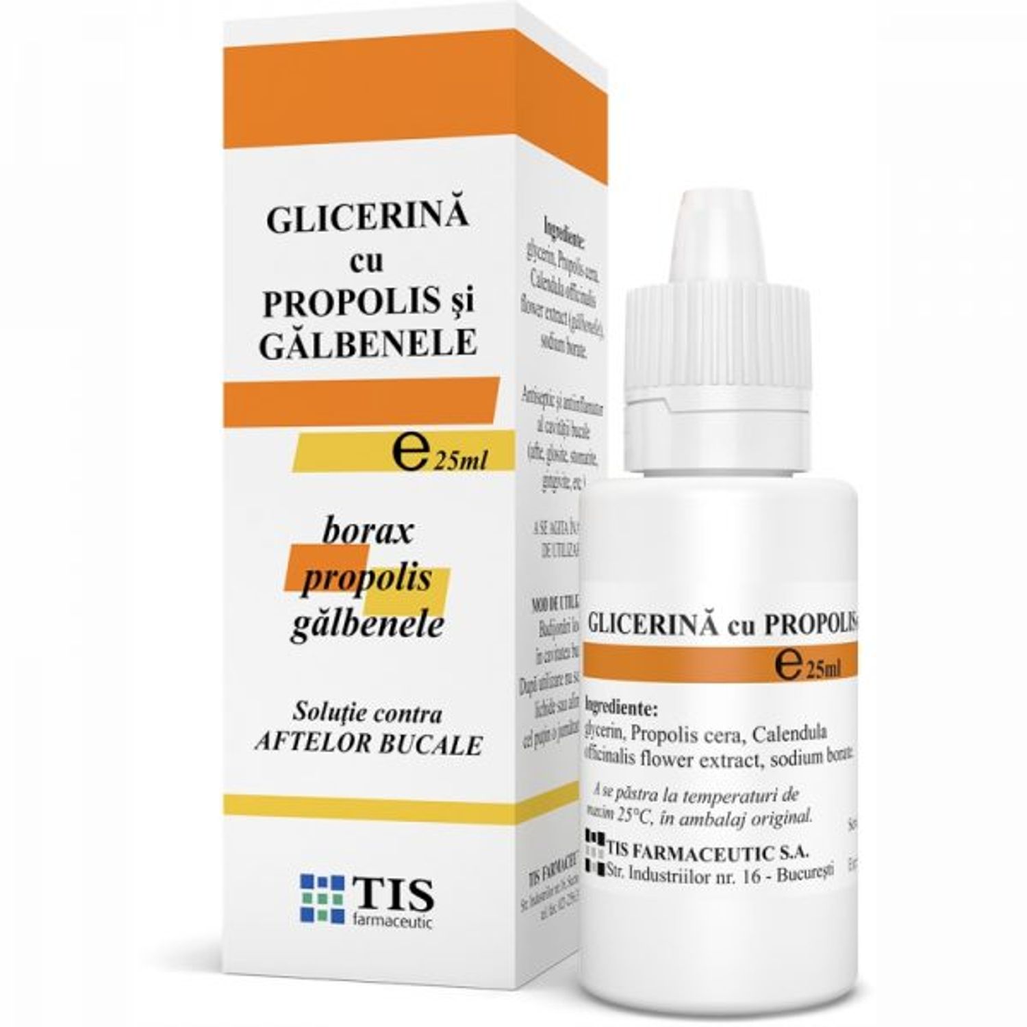 TIS-GLICERINA BORAXATA CU PROPOLIS SI GALBENELE fotografia produsului