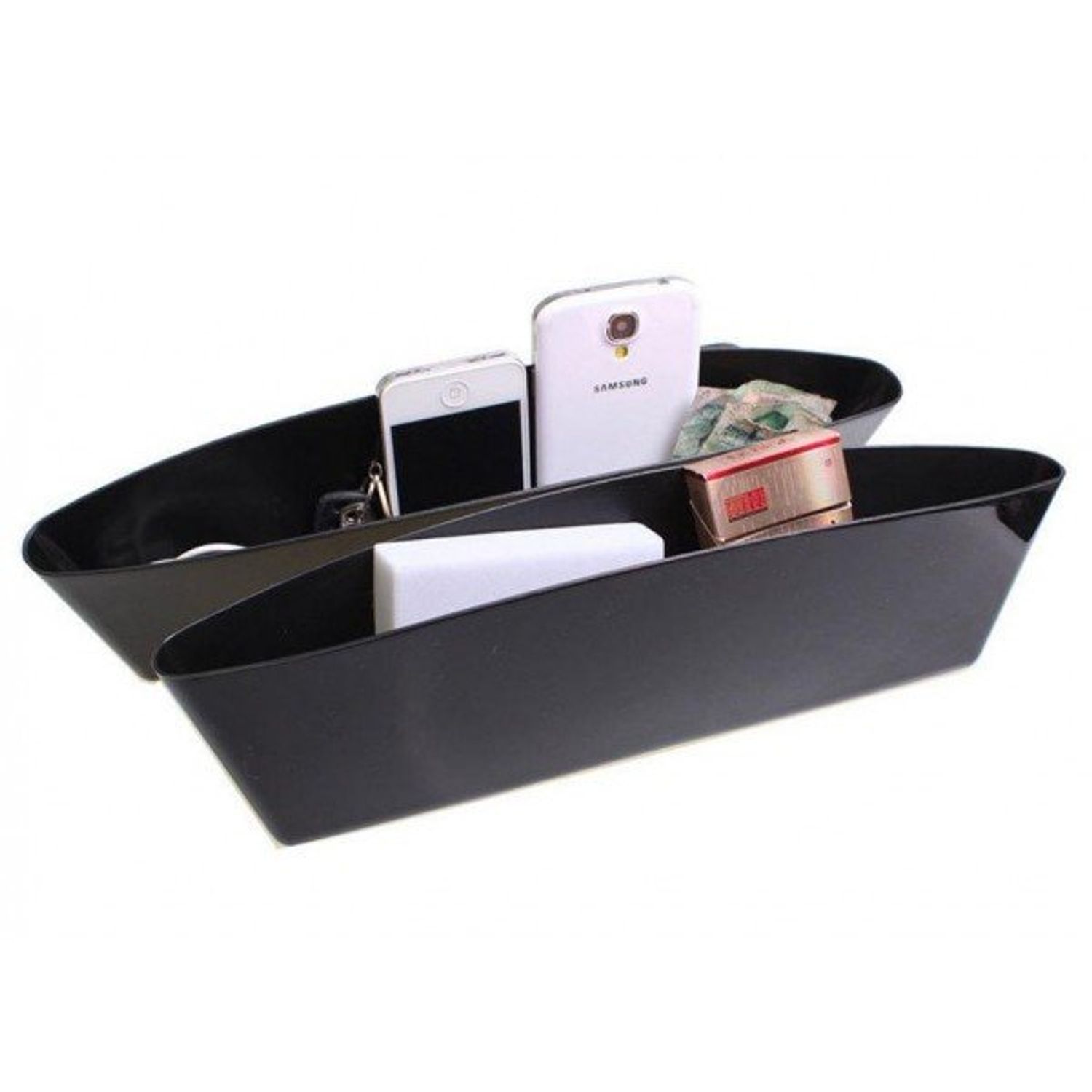 Set 2 organizatoare SIKS&reg; pentru masina, negru, practic, plastic fotografia produsului View 4 L