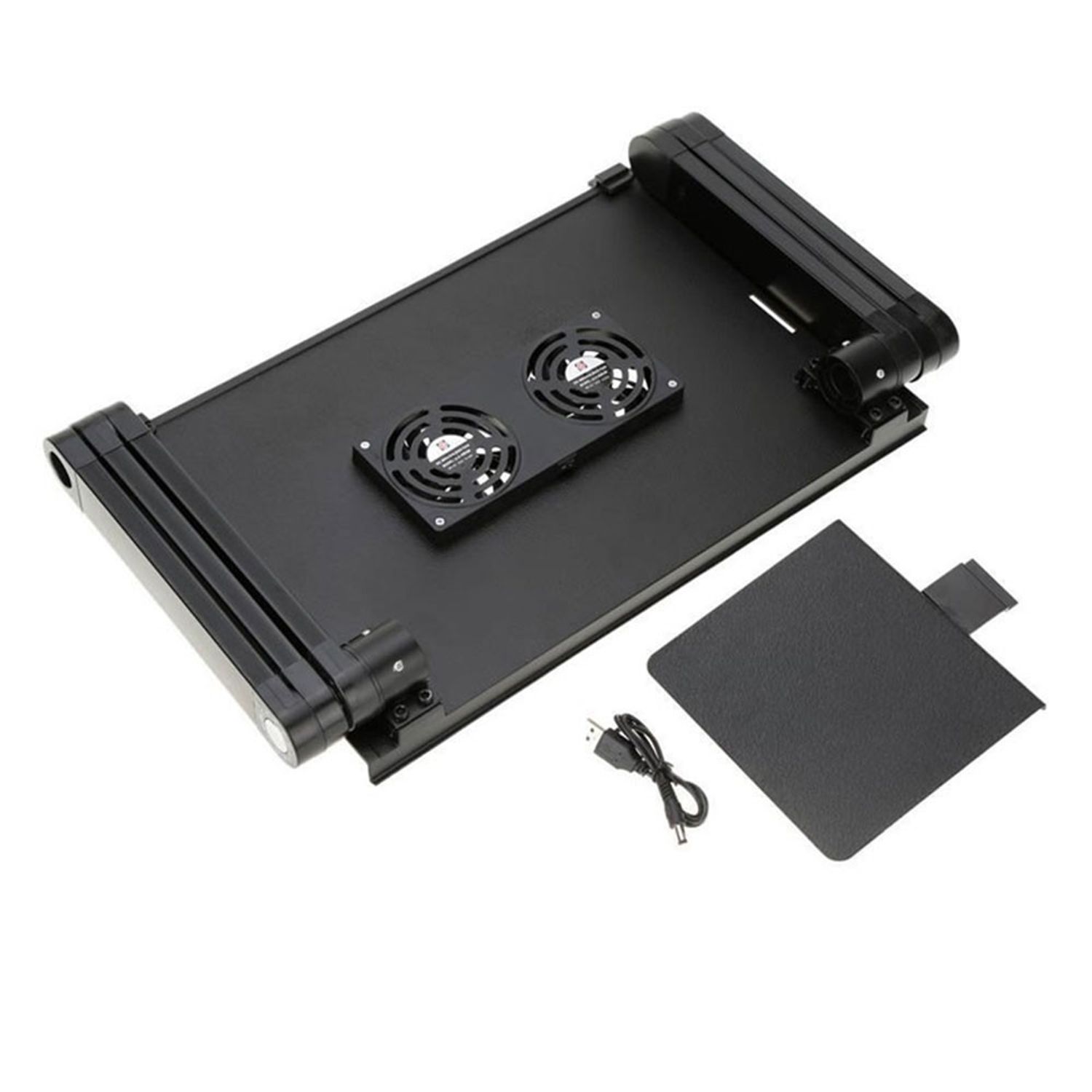 Masa functionala pentru laptop SIKS&reg;, doua ventilatoare, reglabila, aluminiu, negru fotografia produsului View 4 L