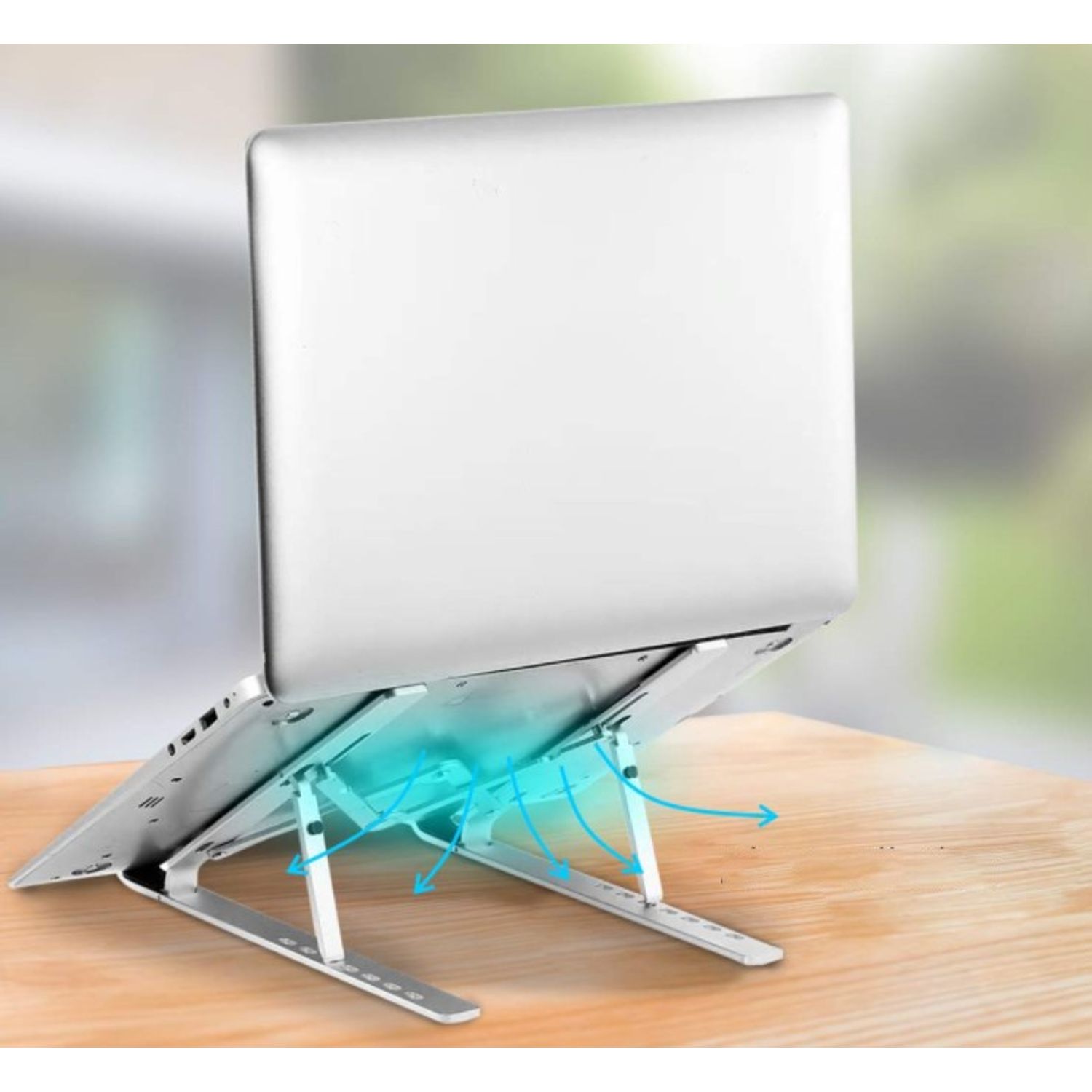 Suport laptop SIKS&reg; pliabil, universal, aluminiu rezistent, argintiu fotografia produsului View 3 L