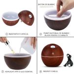 Umidificator aer SIKS&reg; cu aromateraprie, LED multicolor, 130ml, maro fotografia produsului View 4 S
