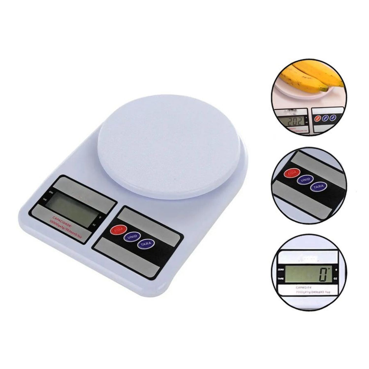 Cantar electronic SIKS&reg; cu capacitate maxima 10kg, alb fotografia produsului View 5 L