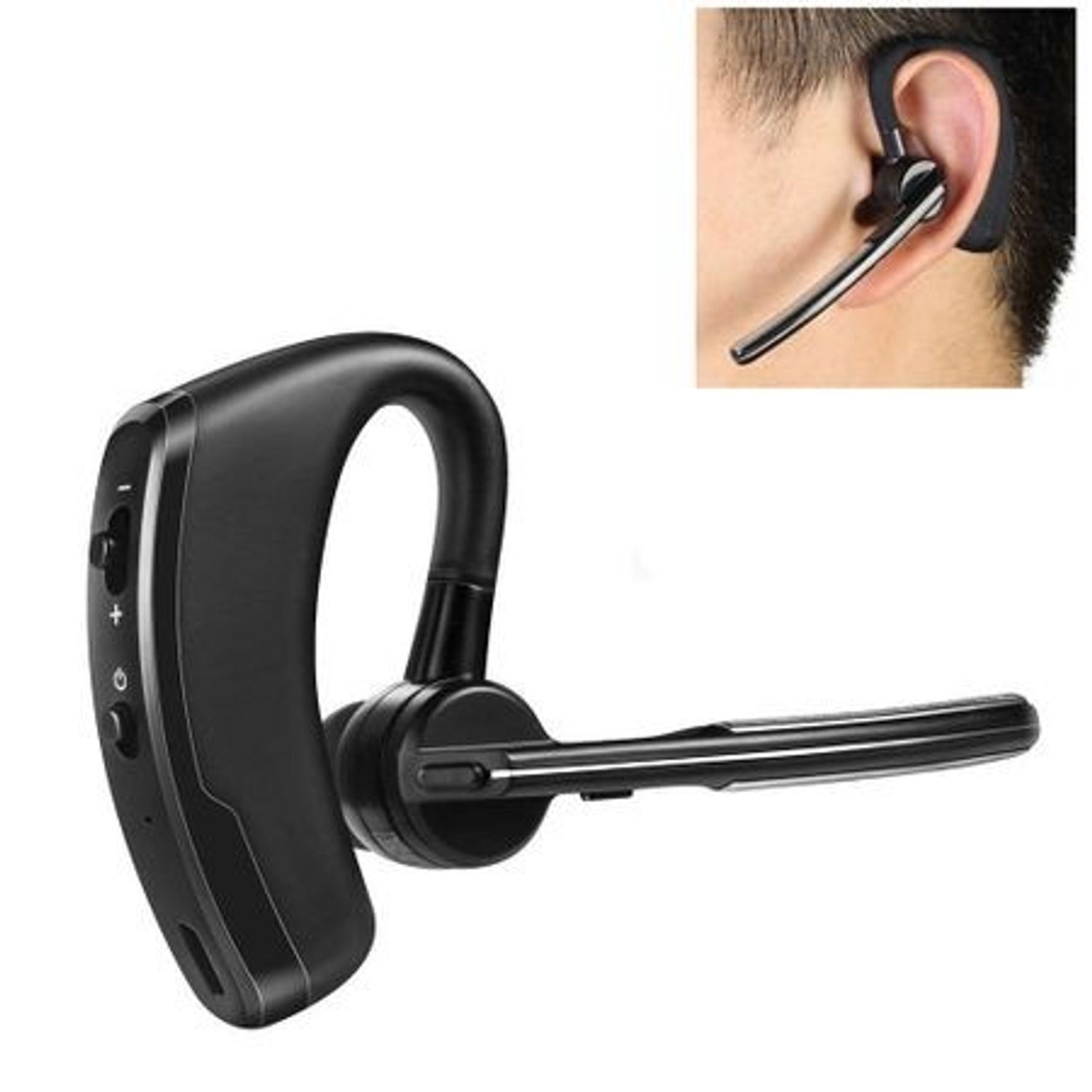 Casca Bluetooth SIKS&reg; autonomie mare, microfon, mono, sunet intens, negru fotografia produsului View 5 L