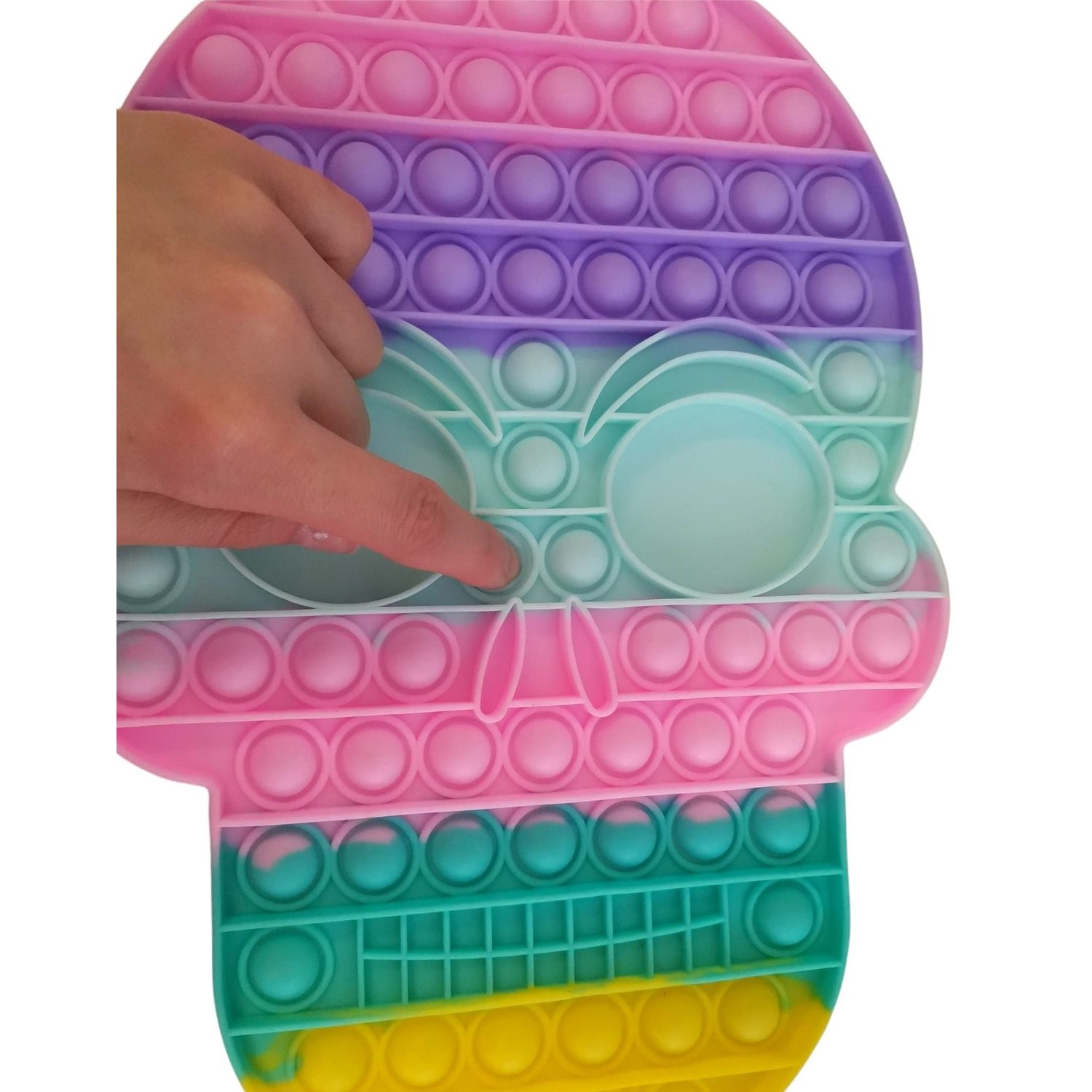 Jucarie antistres SIKS&reg;, pop it forma craniu,pastel, 30 cm fotografia produsului View 2 L