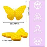 Jucarie senzoriala SIKS&reg; cu bule de silicon, antistres, forma fluture, galben fotografia produsului View 5 S