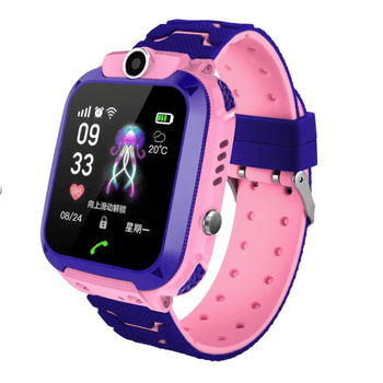 Smartwatch SIKS® Pentru Copii, Ecran Touch, GPS, Alarma, Roz