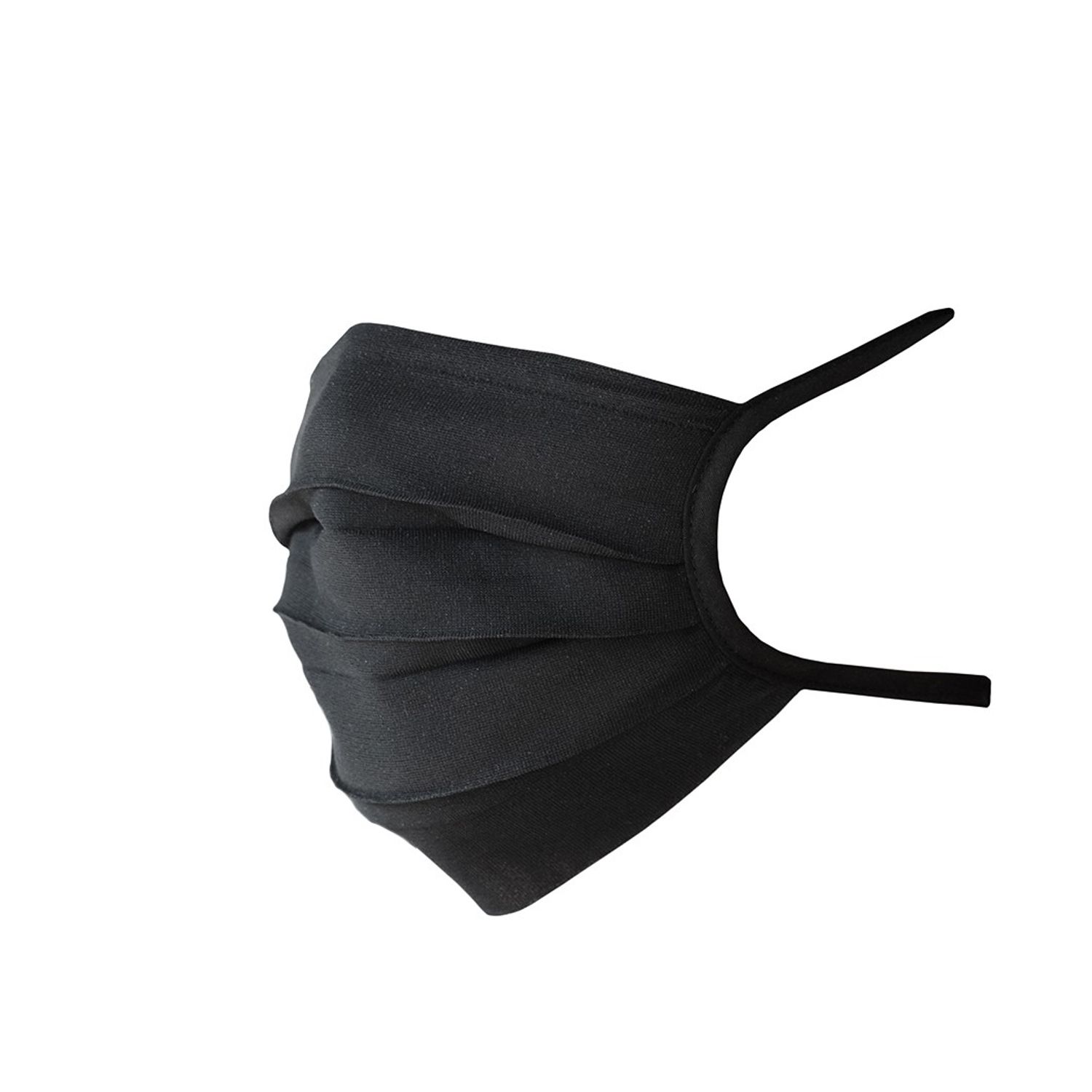Masca SIKS&reg; de protectie din material textil, pliuri, pentru copii, model negru simplu fotografia produsului