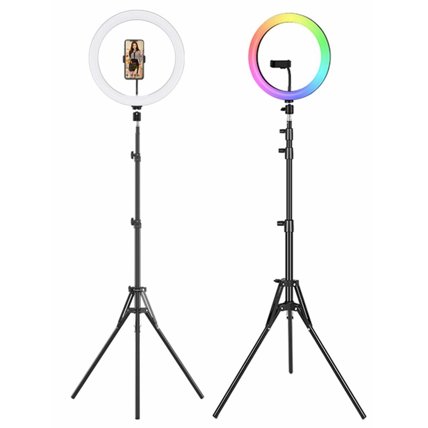 Lampa LED RGB inel selfie cu stativ, Gonga fotografia produsului View 3 L
