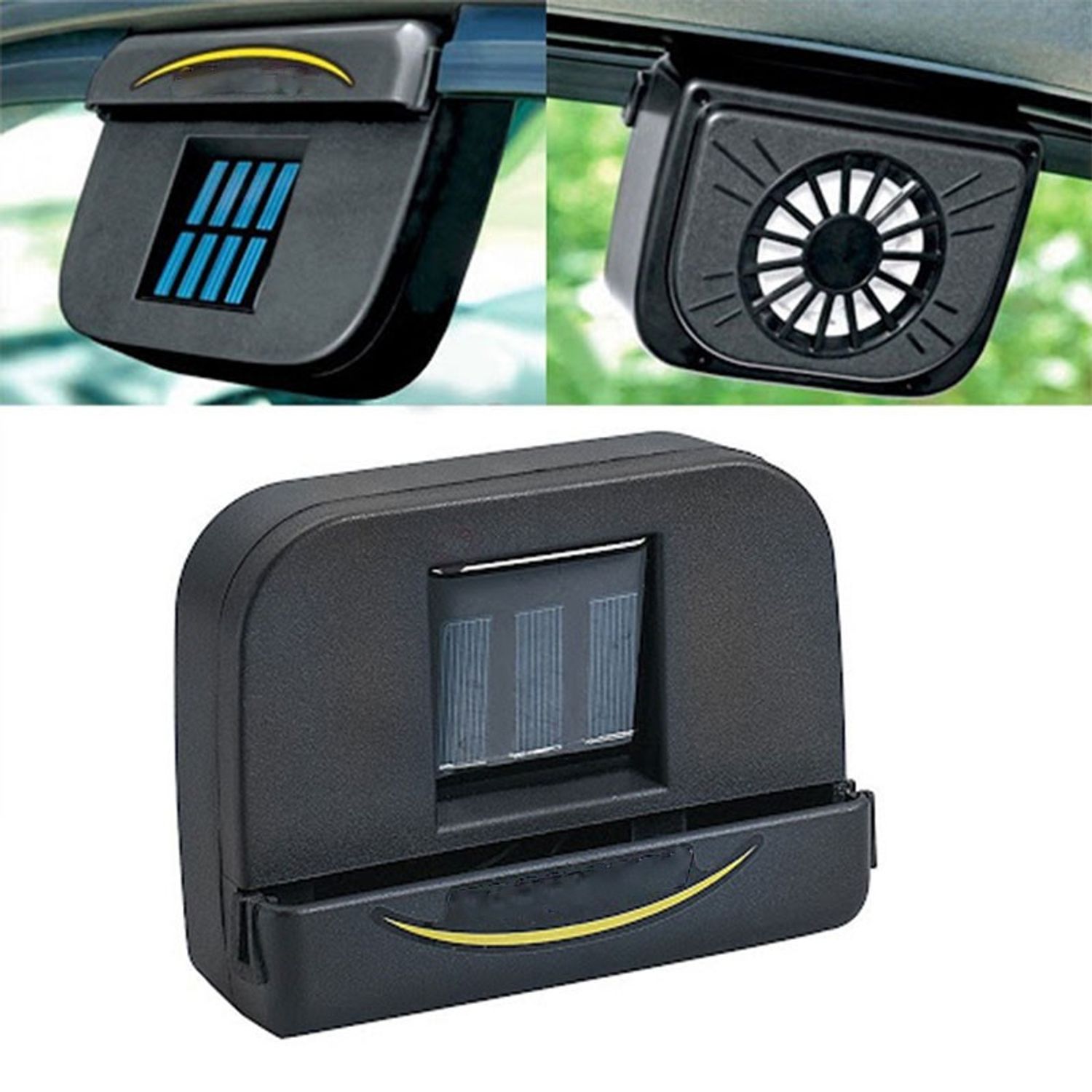 Ventilator auto cu incarcare solara SIKS&reg; 150 x 112 x 54 mm, Negru fotografia produsului View 4 L