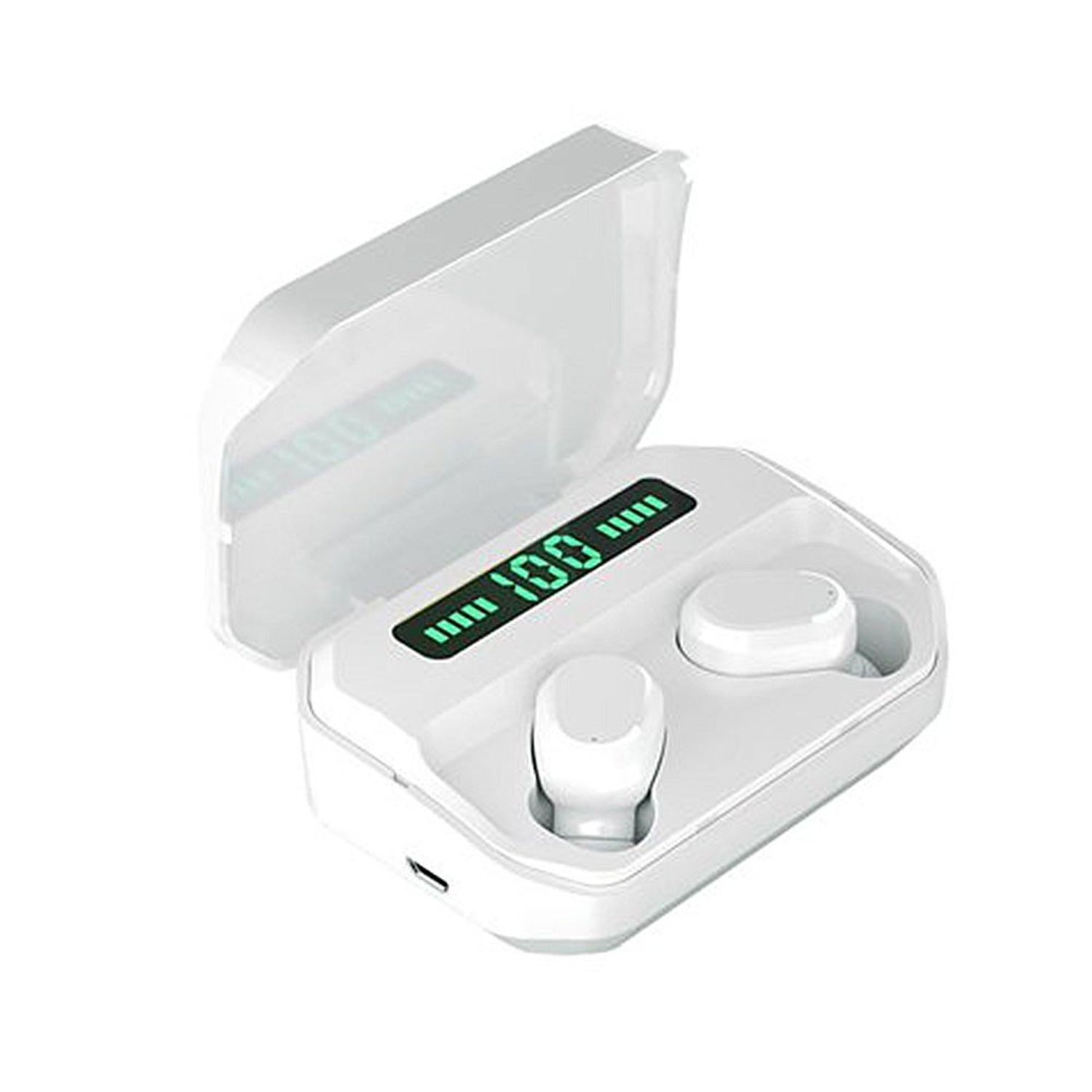Casti in-ear SIKS&reg;, true wireless, bluetooth, microfon incorporat, BT 52, afisaj, alb fotografia produsului