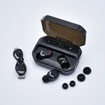 Casti wireless SIKS&reg; cu cutie de incarcare, conectare Bluetooth, afisaj digital, microfon, negru fotografia produsului View 4 S