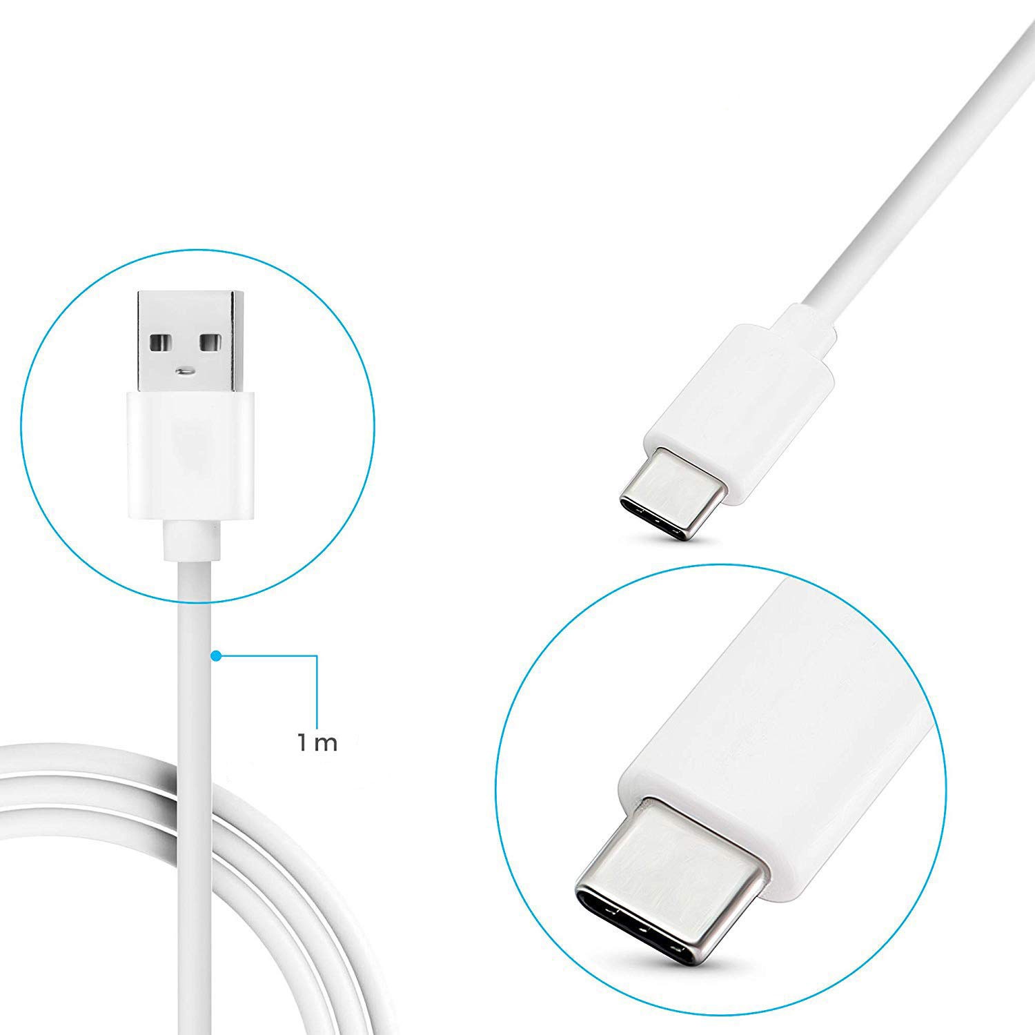Cablu de date SIKS&reg; USB Type-C, 5A, 1m, alb fotografia produsului View 3 L