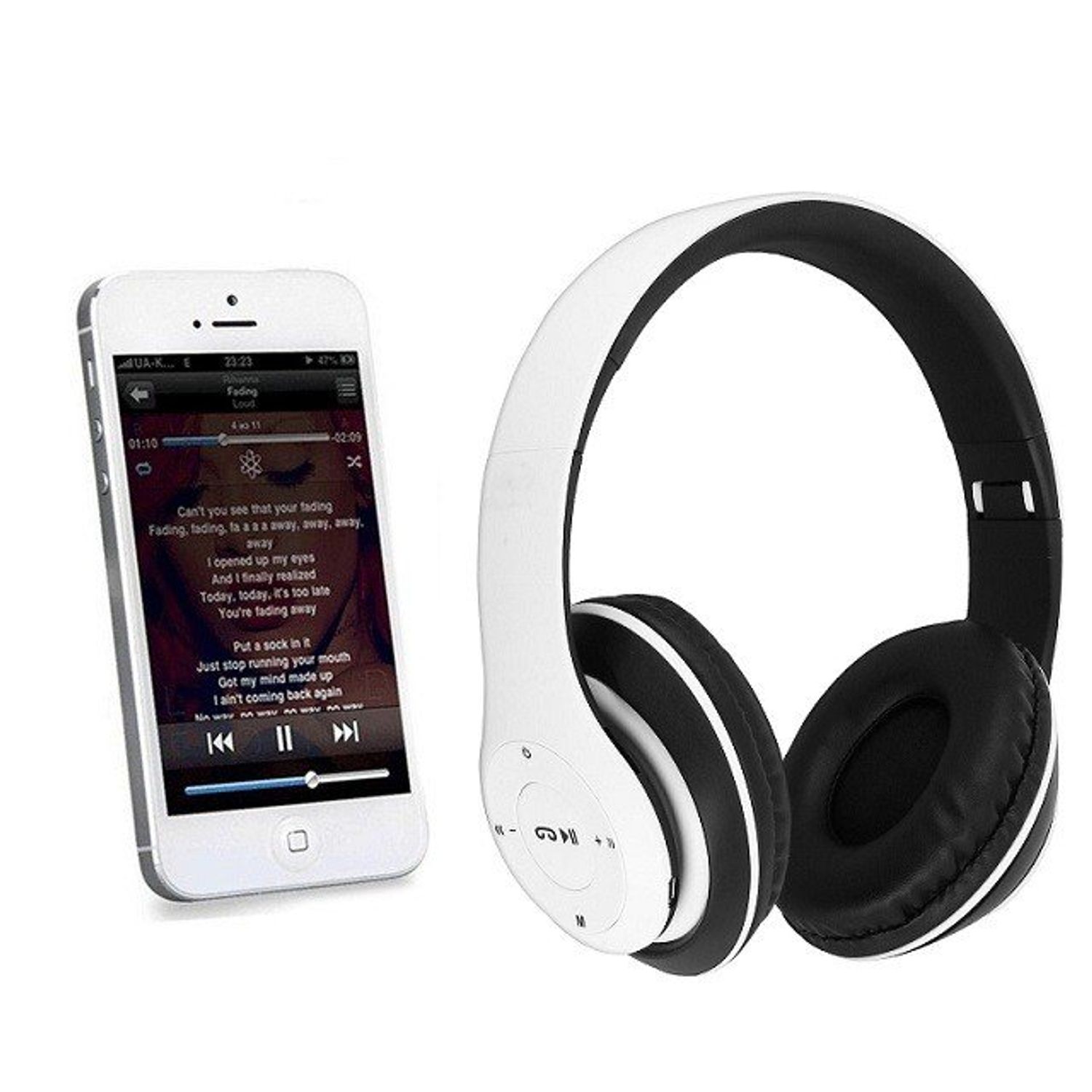Casti Bluetooth SIKS&reg; cu microfon si radio, wireless, alb fotografia produsului View 2 L