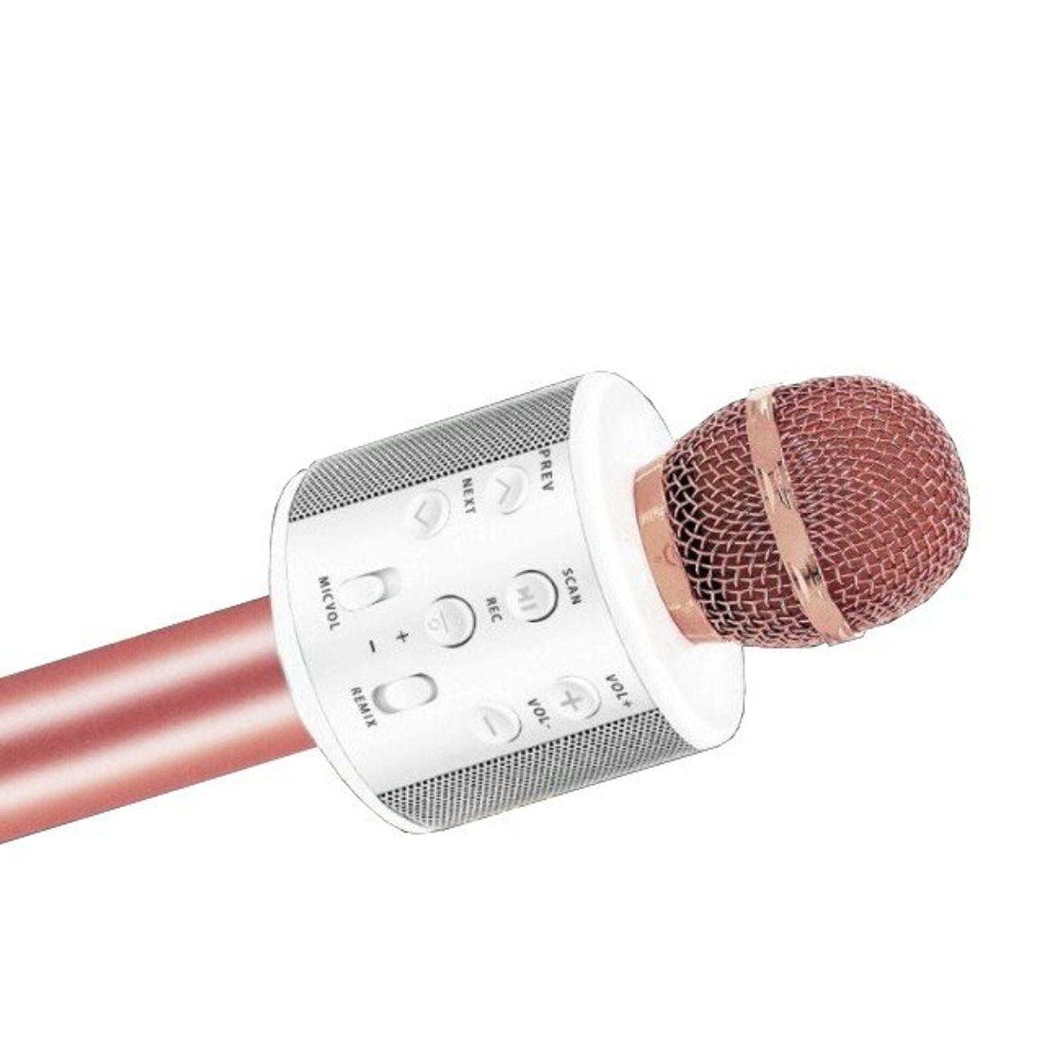 Microfon karaoke SIKS&reg; profesional cu boxa inclusa, SD Card, USB, AUX, Rose Gold fotografia produsului View 3 L