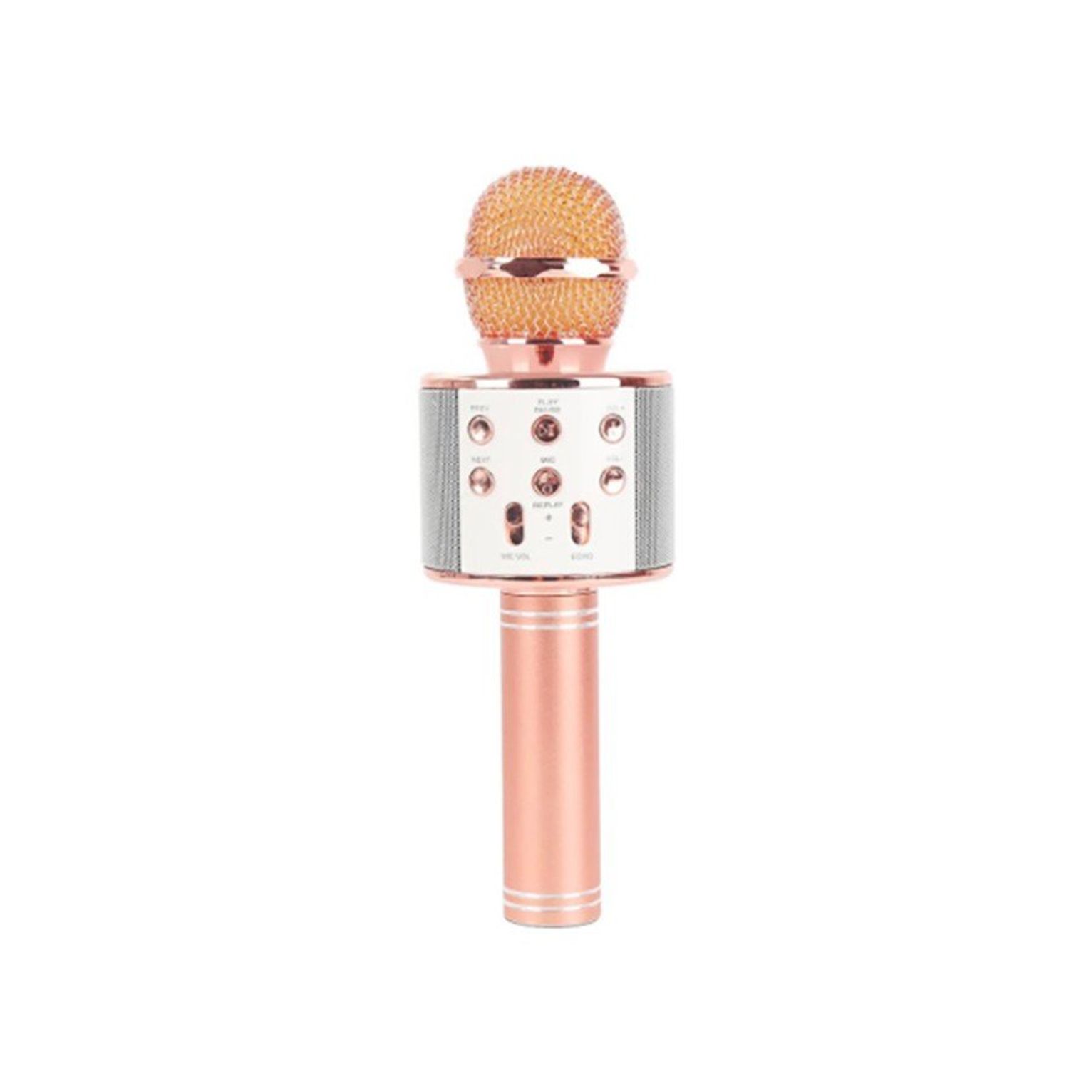 Microfon karaoke SIKS&reg; profesional cu boxa inclusa, SD Card, USB, AUX, Rose Gold fotografia produsului