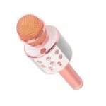 Microfon karaoke SIKS&reg; profesional cu boxa inclusa, SD Card, USB, AUX, Rose Gold fotografia produsului View 2 S