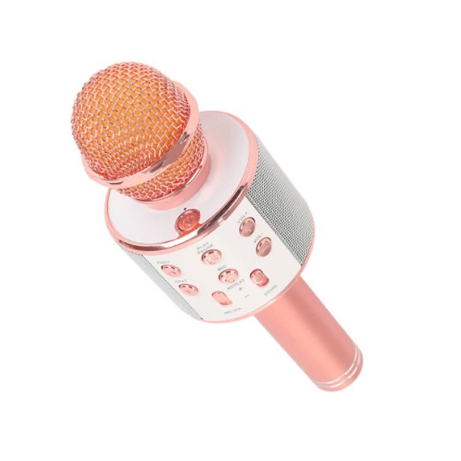 Microfon karaoke SIKS&reg; profesional cu boxa inclusa, SD Card, USB, AUX, Rose Gold fotografia produsului View 2 L
