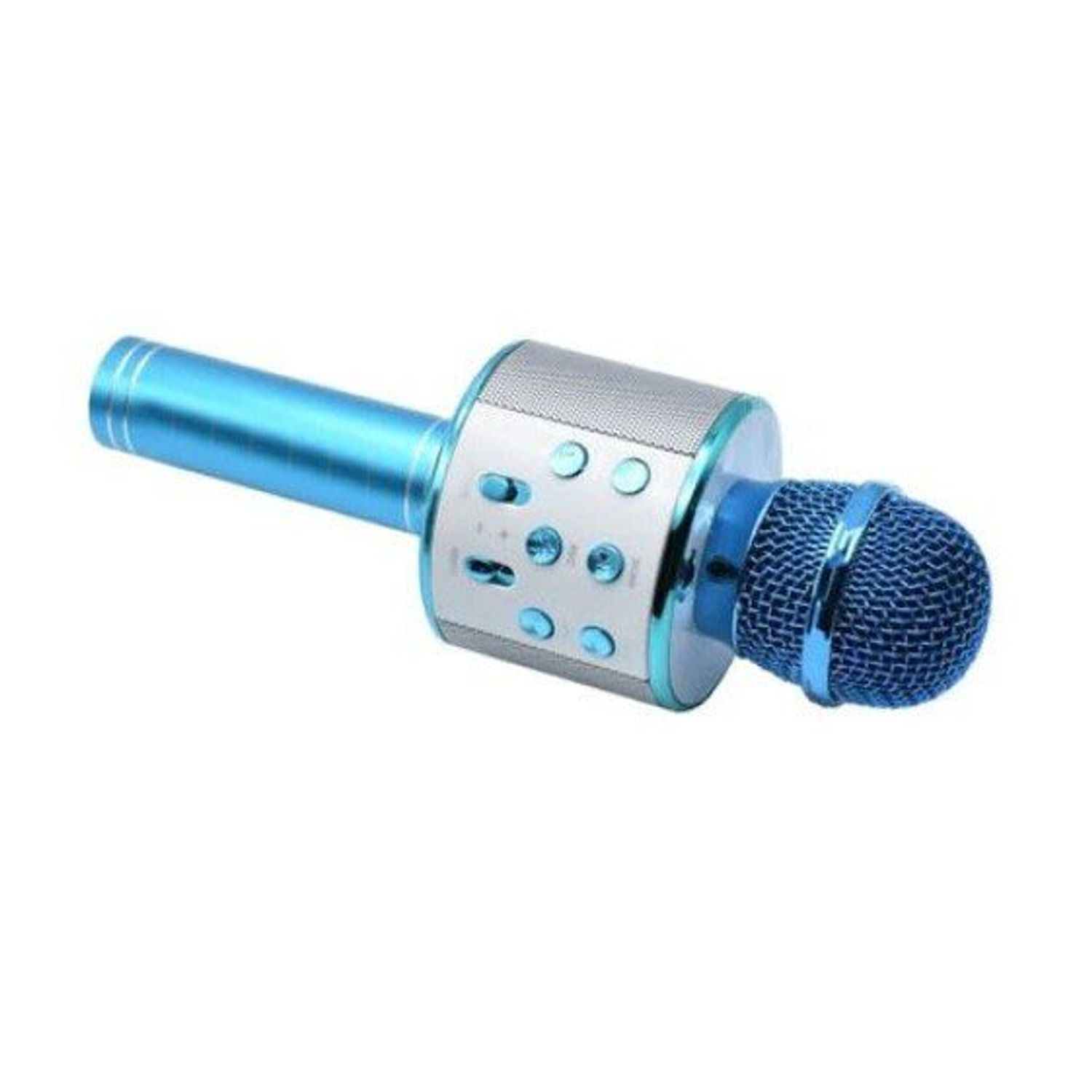 Microfon karaoke SIKS&reg; profesional cu boxa inclusa, SD Card, USB, AUX, Albastru fotografia produsului View 3 L