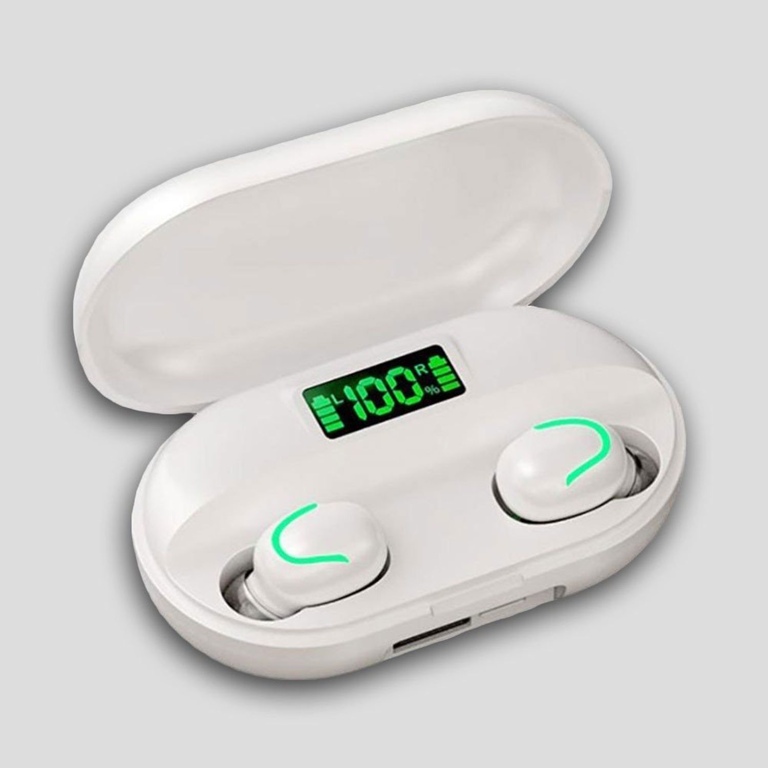 Casti tws wireless SIKS&reg;, afisaj led, sunet HD, albe, bluetooth fotografia produsului View 2 L