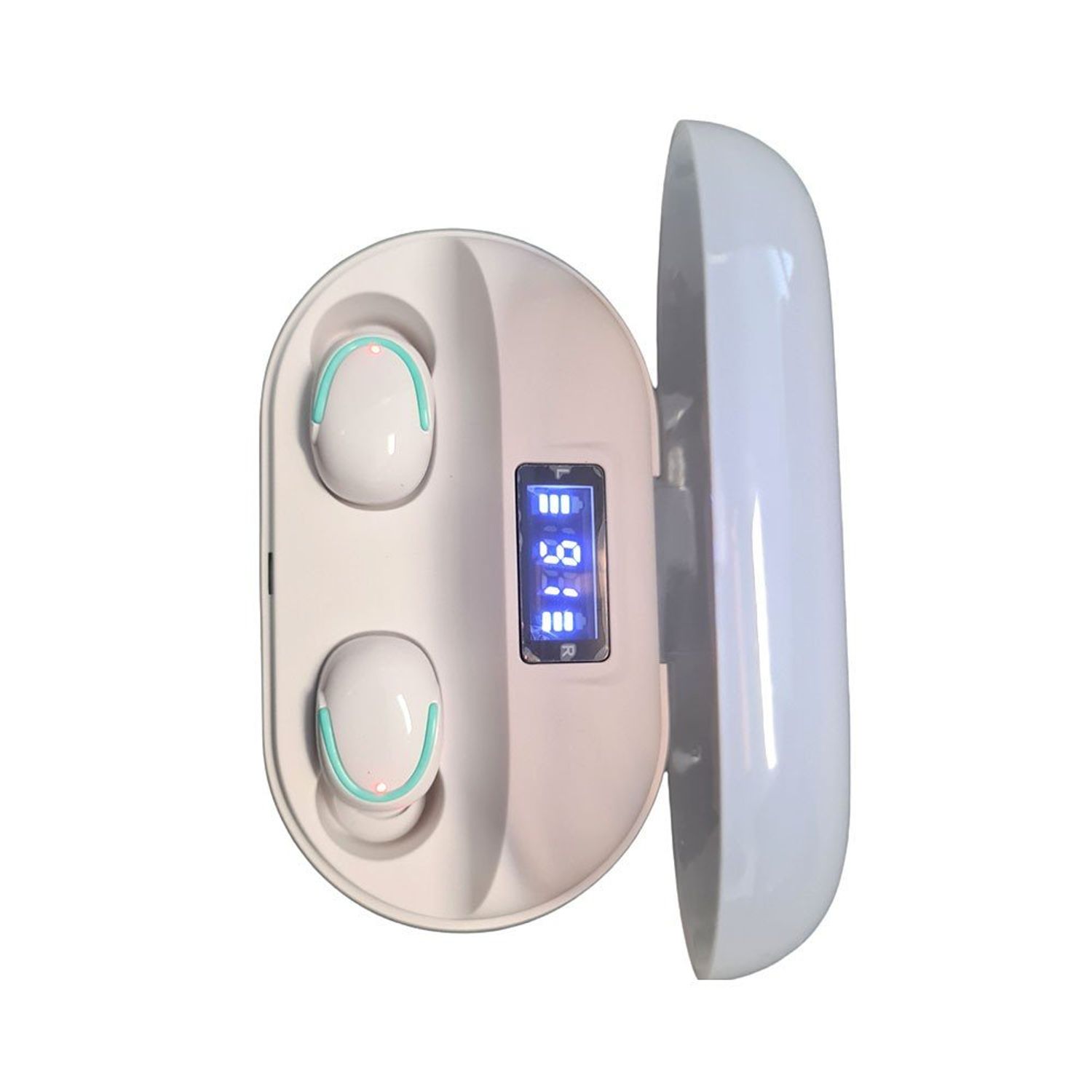 Casti tws wireless SIKS&reg;, afisaj led, sunet HD, albe, bluetooth fotografia produsului View 4 L