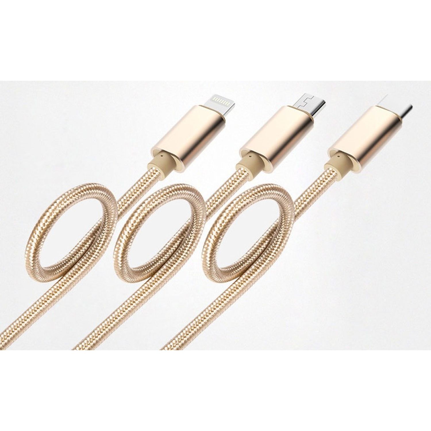 Incarcator pentru telefon SIKS&reg; cu 3 capete, micro, iOS, tip C, 12m, (5949319068200) fotografia produsului View 2 L