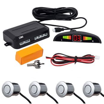 Senzori De Parcare Auto SIKS® Cu 4 Receptori, Display LED, Avertizare Sonora + Luminoasa + Metrica, (5949319074300)