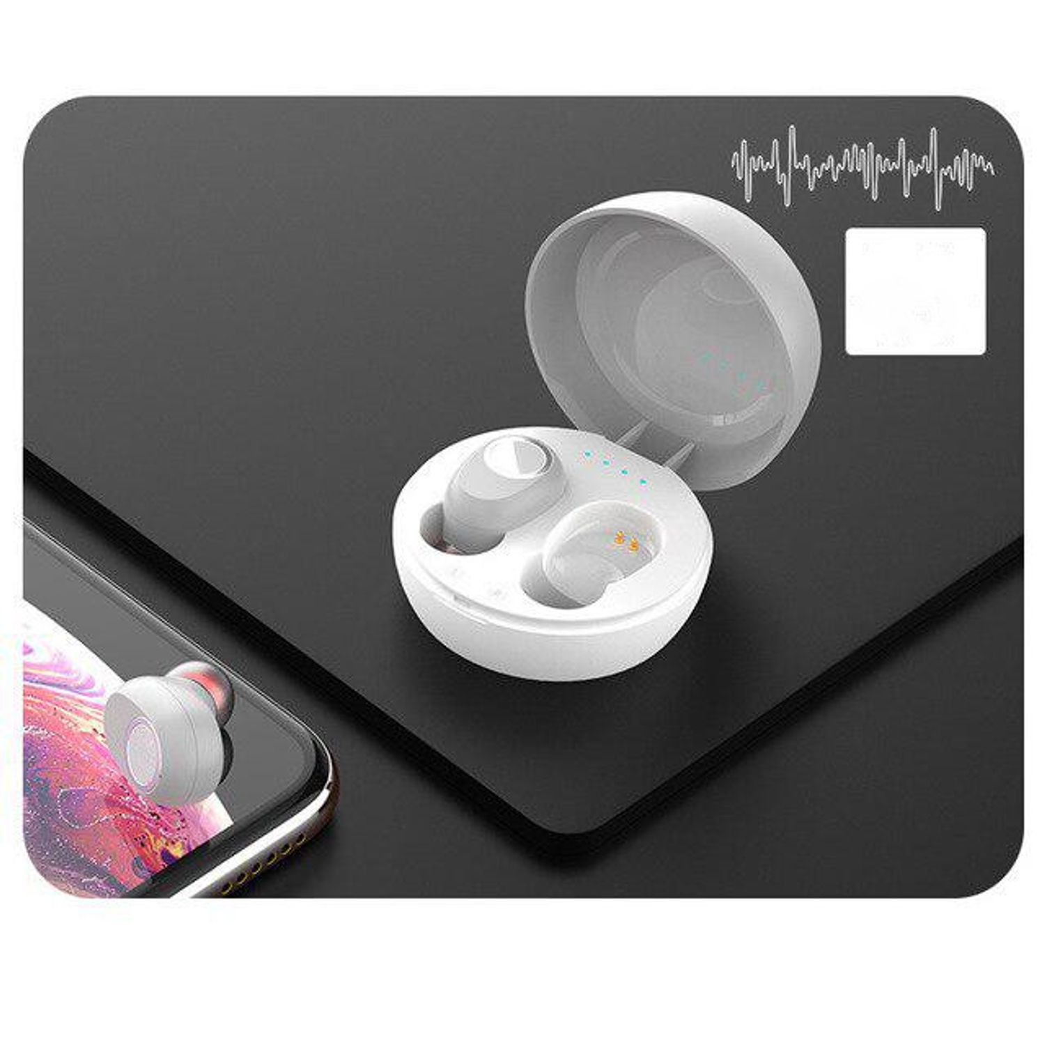 Casti SIKS&reg; LB-10 Touch Control TWS, Bluetooth, Wireless, Stereo, Handsfree, 350 mAh, Alb fotografia produsului View 4 L