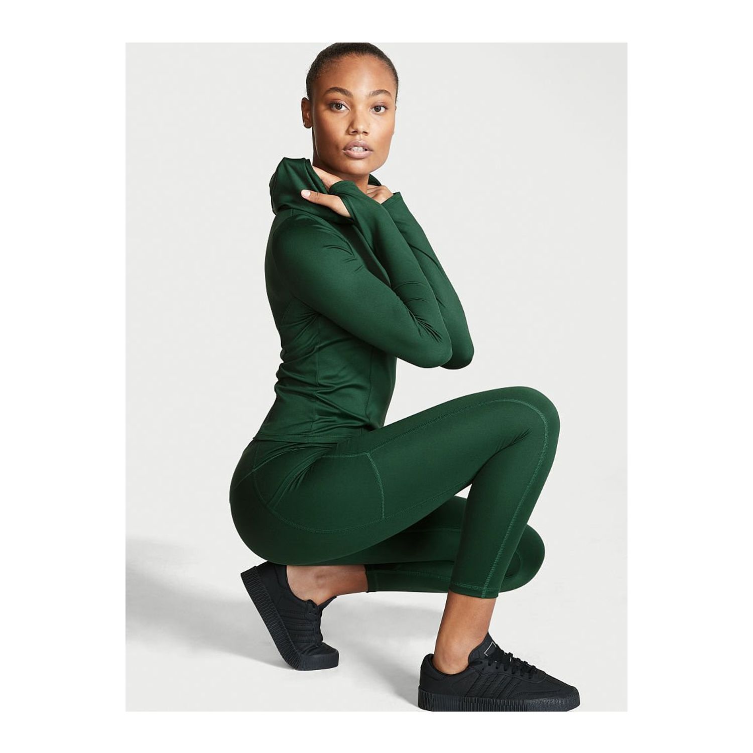Colanti, Victoria's Secret, High-Rise Flow On Point Legging, Verde Inchis, XS INTL fotografia produsului View 3 L