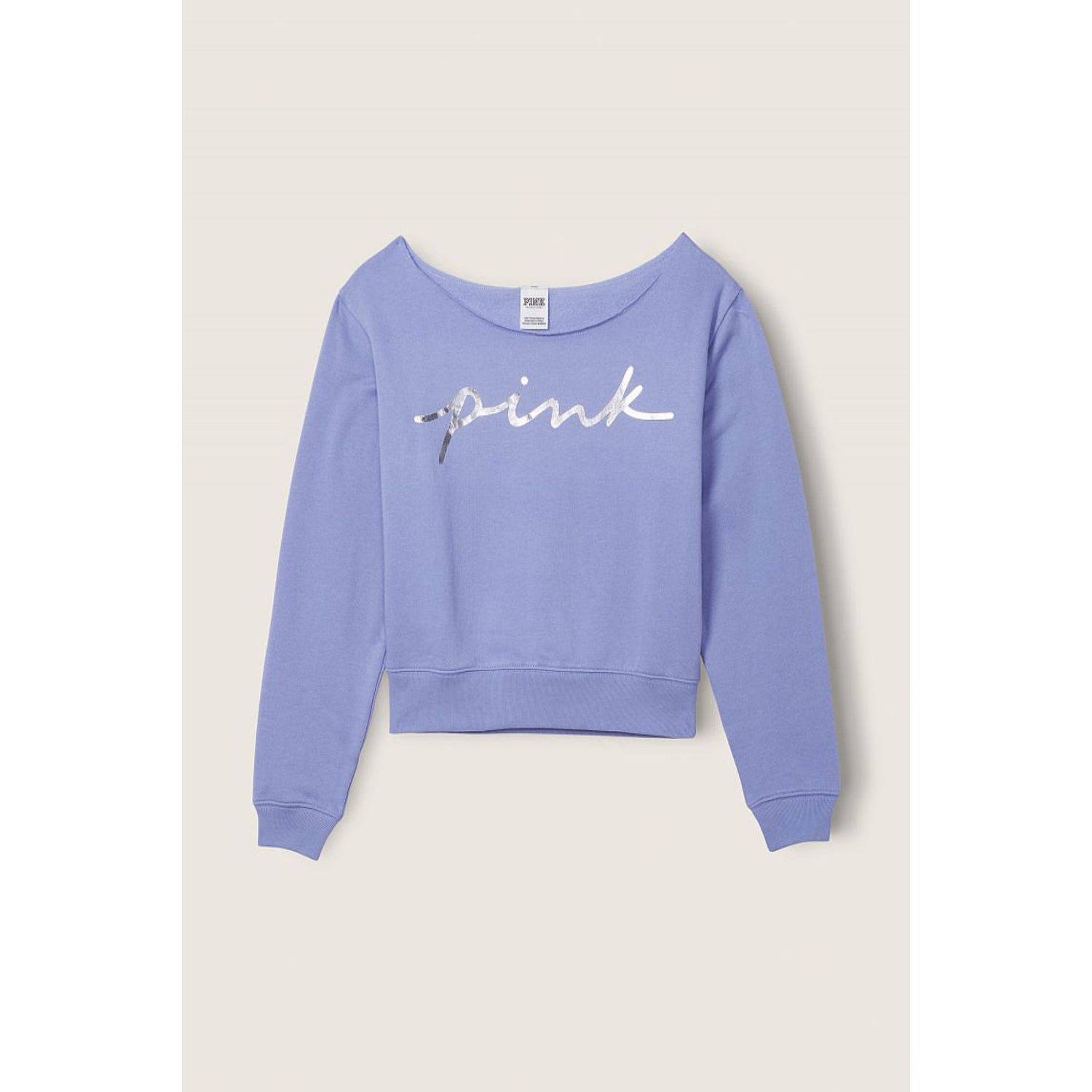 Bluza dama, Victoria's Secret, Everyday Lounge Off The Shoulder Sweatshirt, Albastra, M INTL fotografia produsului View 4 L