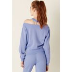 Bluza dama, Victoria's Secret, Everyday Lounge Off The Shoulder Sweatshirt, Albastra, M INTL fotografia produsului View 2 S