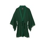 Halat dama Victoria's Secret, Modal Lace-Trim Robe, Verde, XS/S INTL fotografia produsului View 4 S