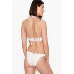 Slip de baie Victoria's Secret, Ensenada Smocked Cheeky Swim Bottom, Alb, XS INTL fotografia produsului View 2 S