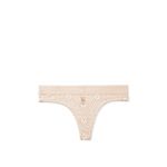 Chiloti tanga Victoria's Secret, Logo Cotton Thong Panty, Crem/Florali, M INTL fotografia produsului