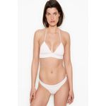 Slip de baie Victoria's Secret, Ensenada Smocked Cheeky Swim Bottom, Alb, M INTL fotografia produsului