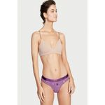 Chiloti tanga Victoria's Secret, Logo Cotton Thong Panty, Mov/Florali, S INTL fotografia produsului View 2 S