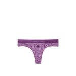Chiloti tanga Victoria's Secret, Logo Cotton Thong Panty, Mov/Florali, S INTL fotografia produsului