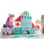 Set 100 cuburi din lemn educative tip puzzle, Model Oras  55 X 42 cm fotografia produsului View 5 S