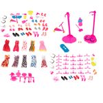 Set 85 haine si accesorii pentru papusi, 3 ani +, Multicolor fotografia produsului
