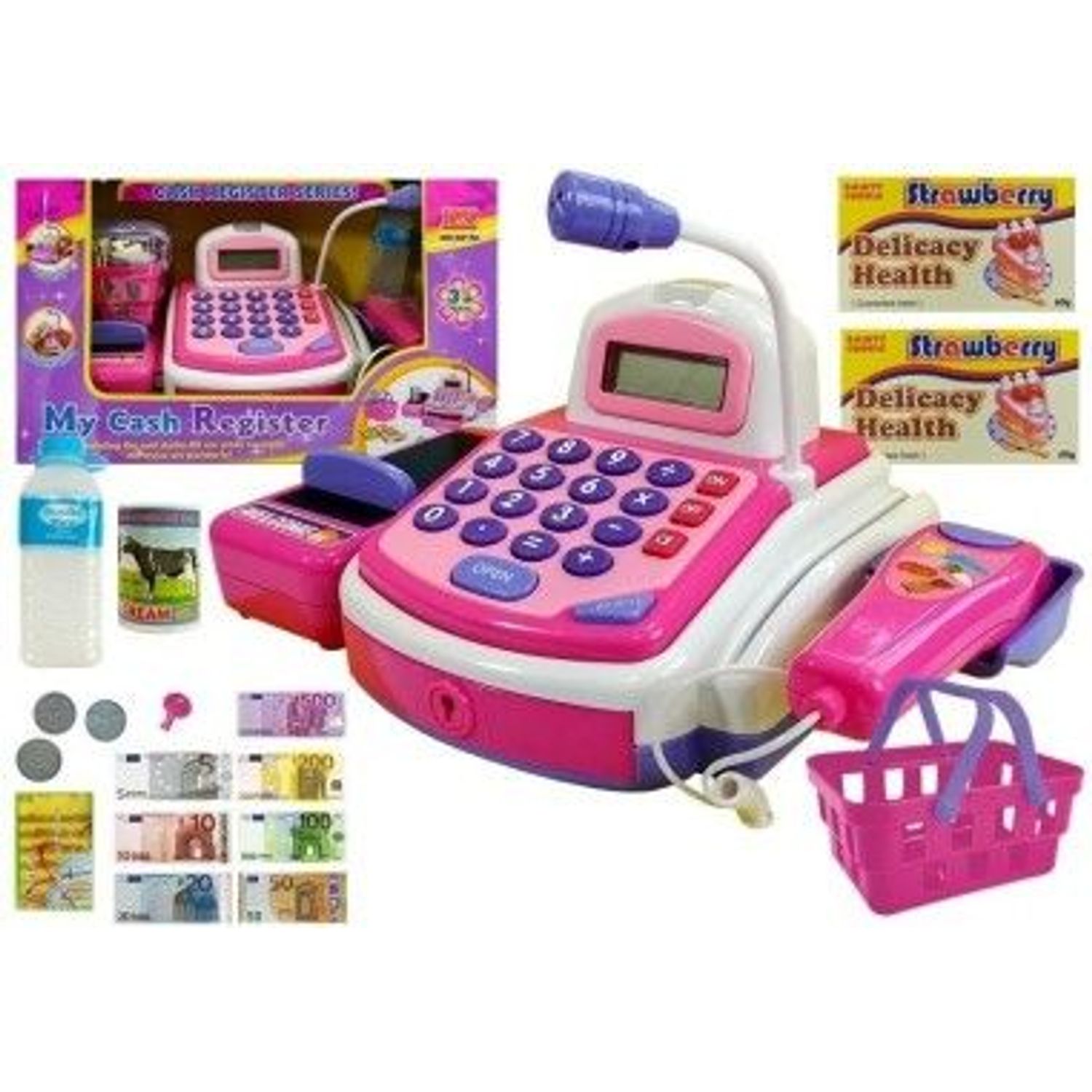 Casa de marcat pentru copii, roz cu accesorii, LeanToys, 4461 fotografia produsului