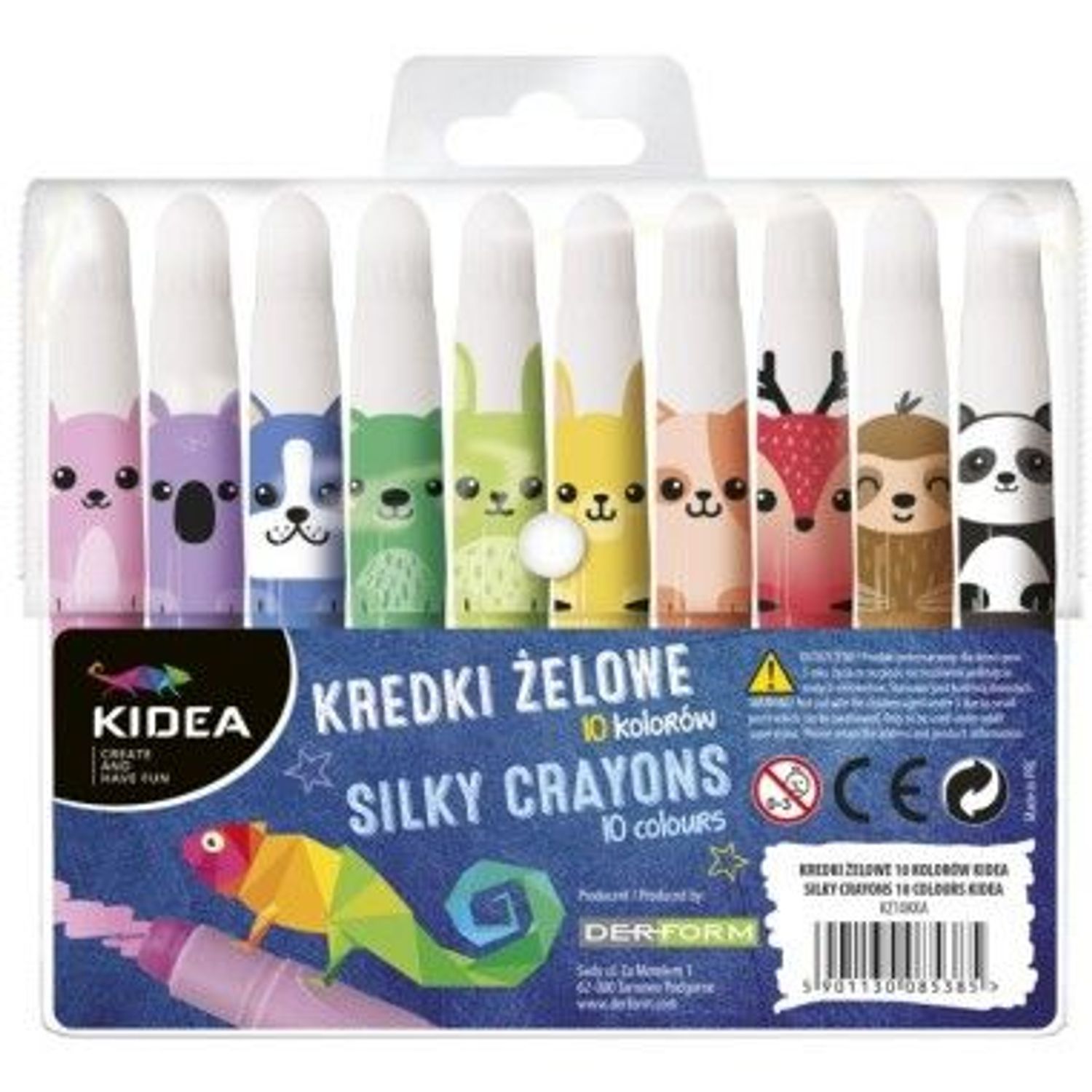 Set 10 creioane dragute pentru copii, Kidea, multicolore fotografia produsului